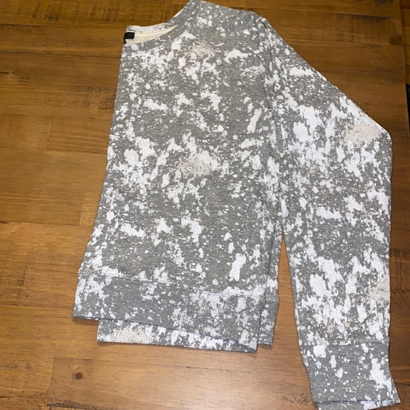 J Crew Grey Paint Splatter Crew Neck Pullover Sweater Sweatshirt Long - Picture 2 of 9